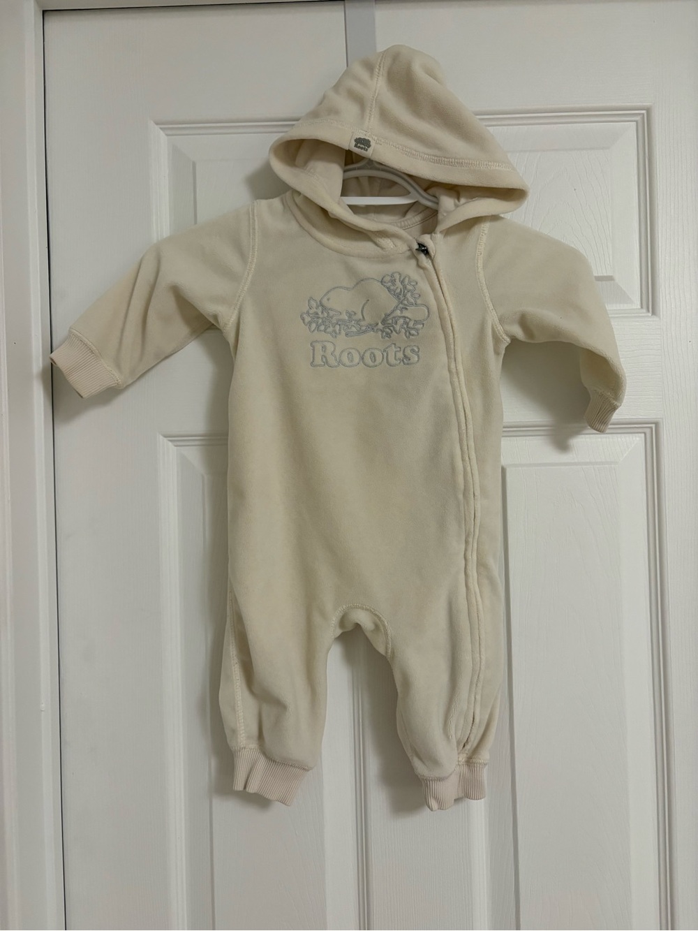Roots Cream Hooded Fleece One-Piece